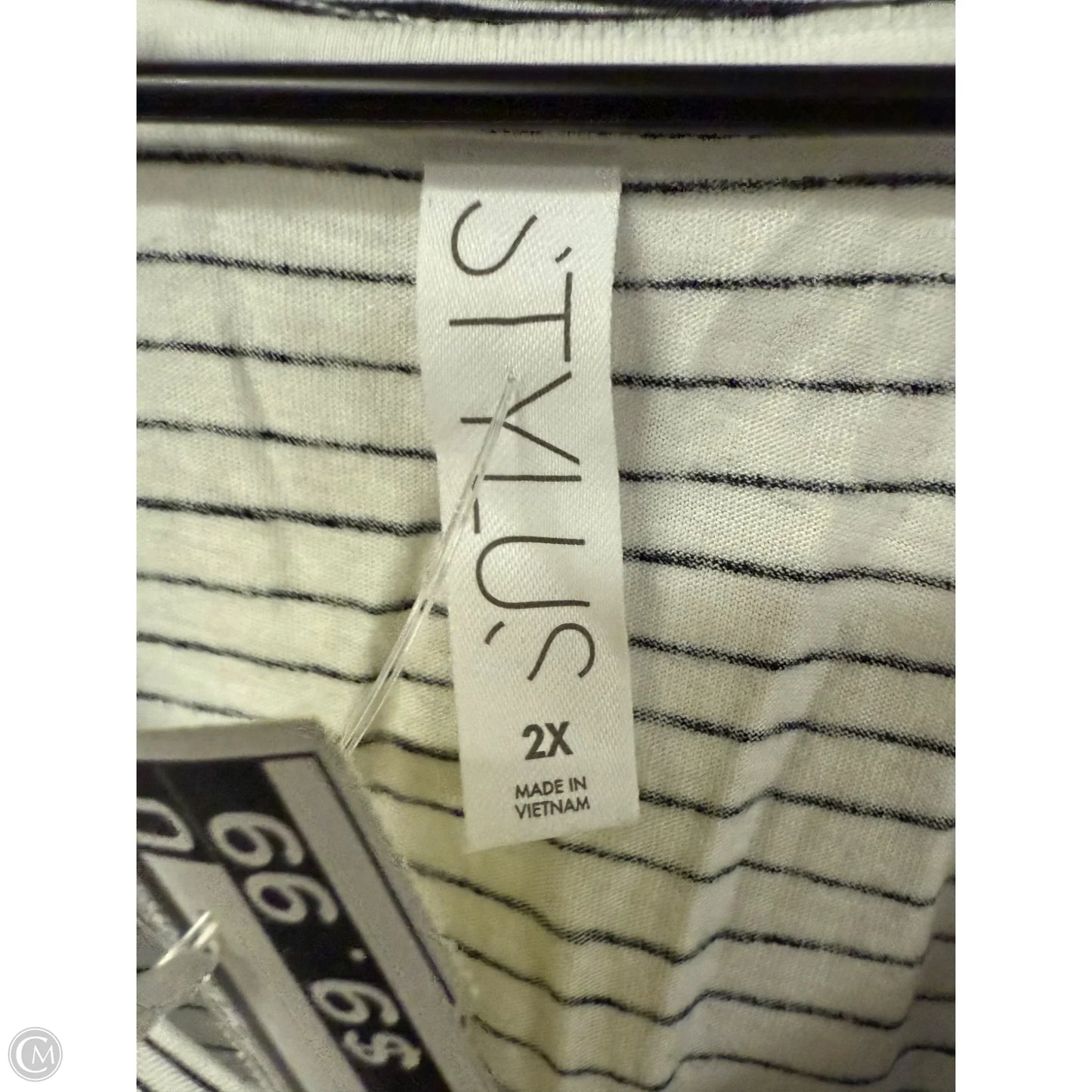 Top Short Sleeve By Stylus In White, Size: 2x