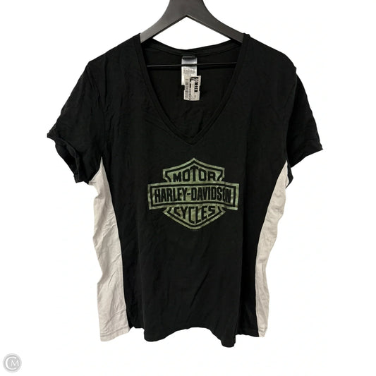 Top Short Sleeve By Harley Davidson In Black, Size: Xxl