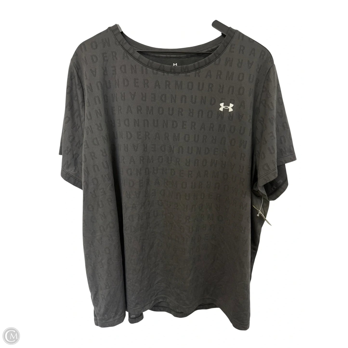 Athletic Top Short Sleeve By Under Armour In Grey, Size: 3x