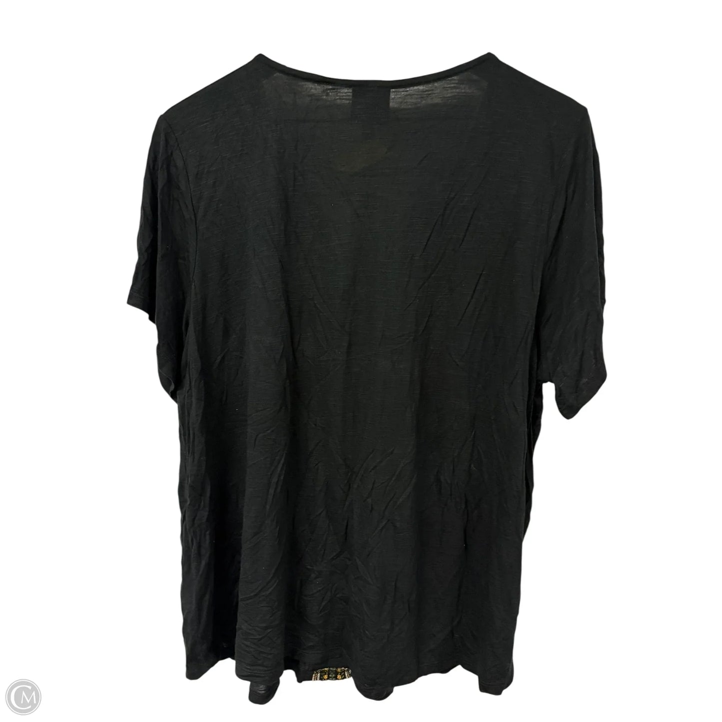 Top Short Sleeve By Bobeau In Black, Size: 1x