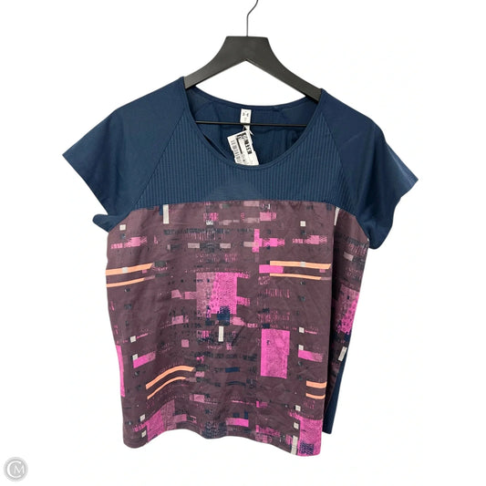 Athletic Top Short Sleeve By Under Armour In Blue, Size: L