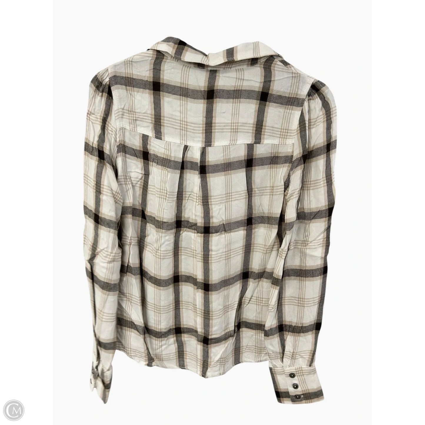 Blouse Long Sleeve By Hyfve In Plaid Pattern, Size: S