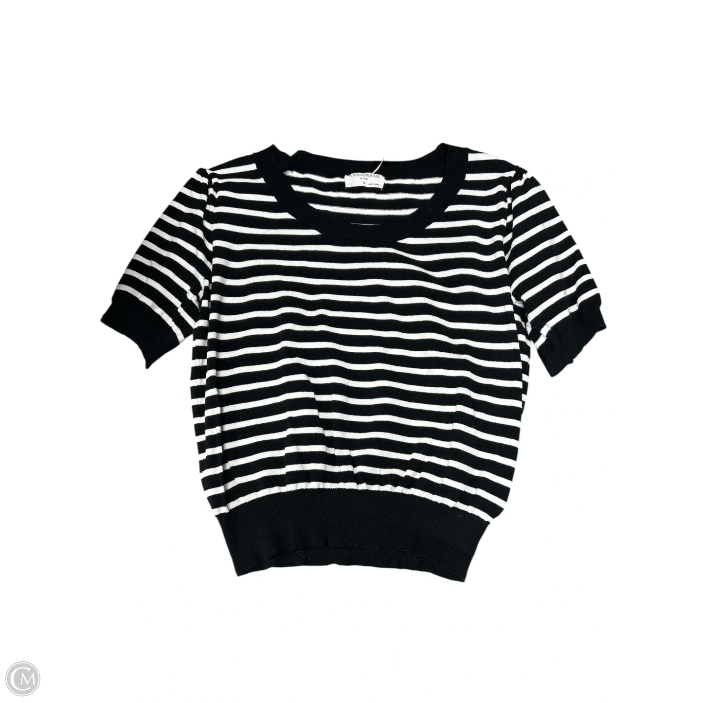 Top Short Sleeve By Anniewear In Striped Pattern, Size: M