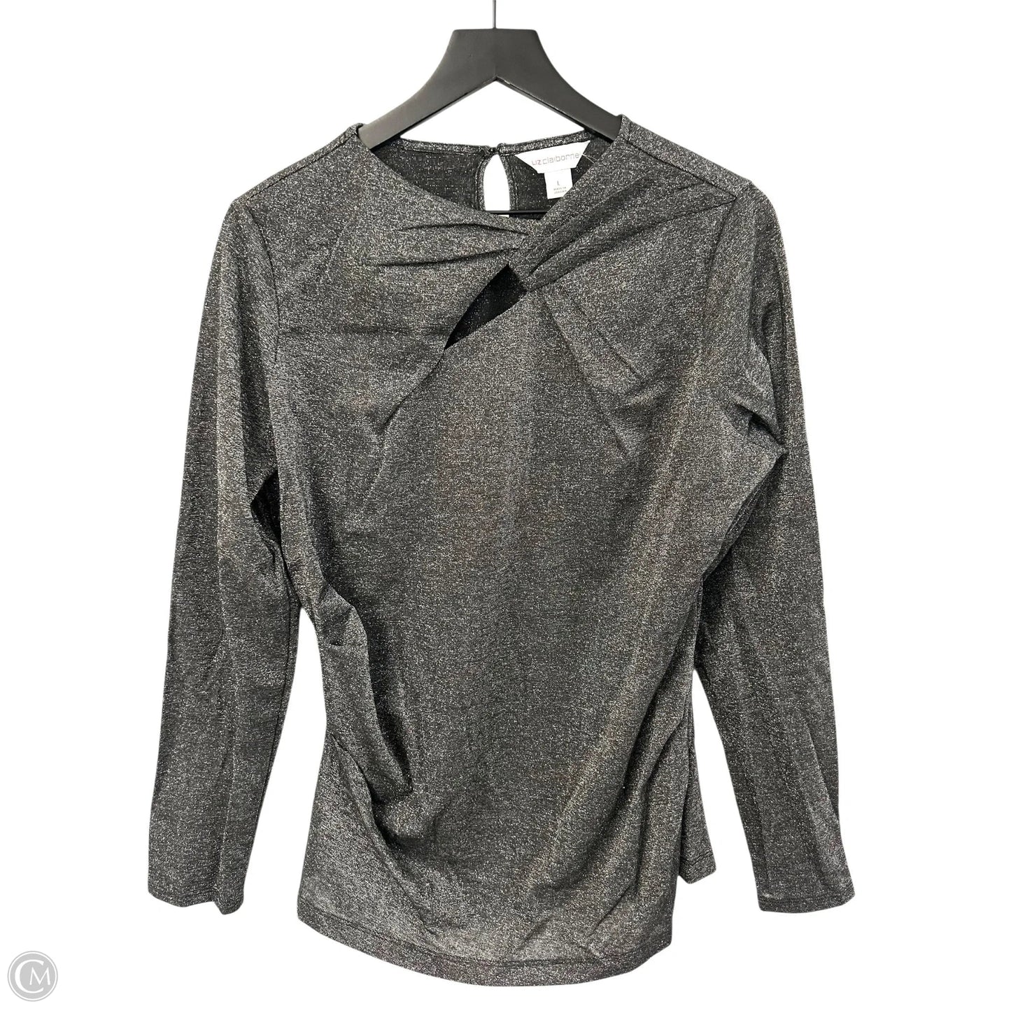 Top 3/4 Sleeve By Liz Claiborne In Silver, Size: L