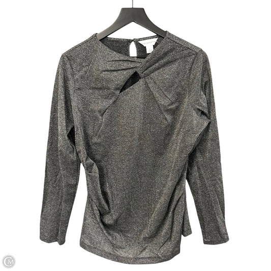 Top 3/4 Sleeve By Liz Claiborne In Silver, Size: L