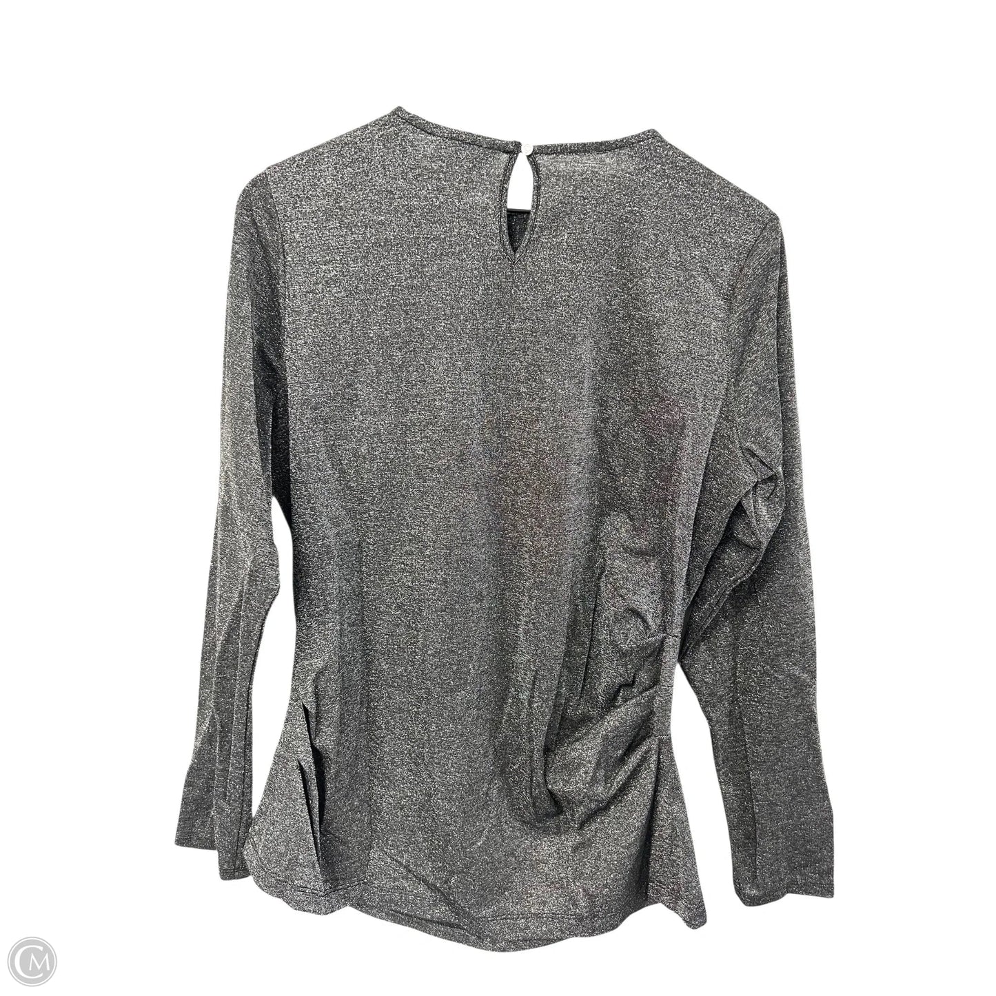 Top 3/4 Sleeve By Liz Claiborne In Silver, Size: L