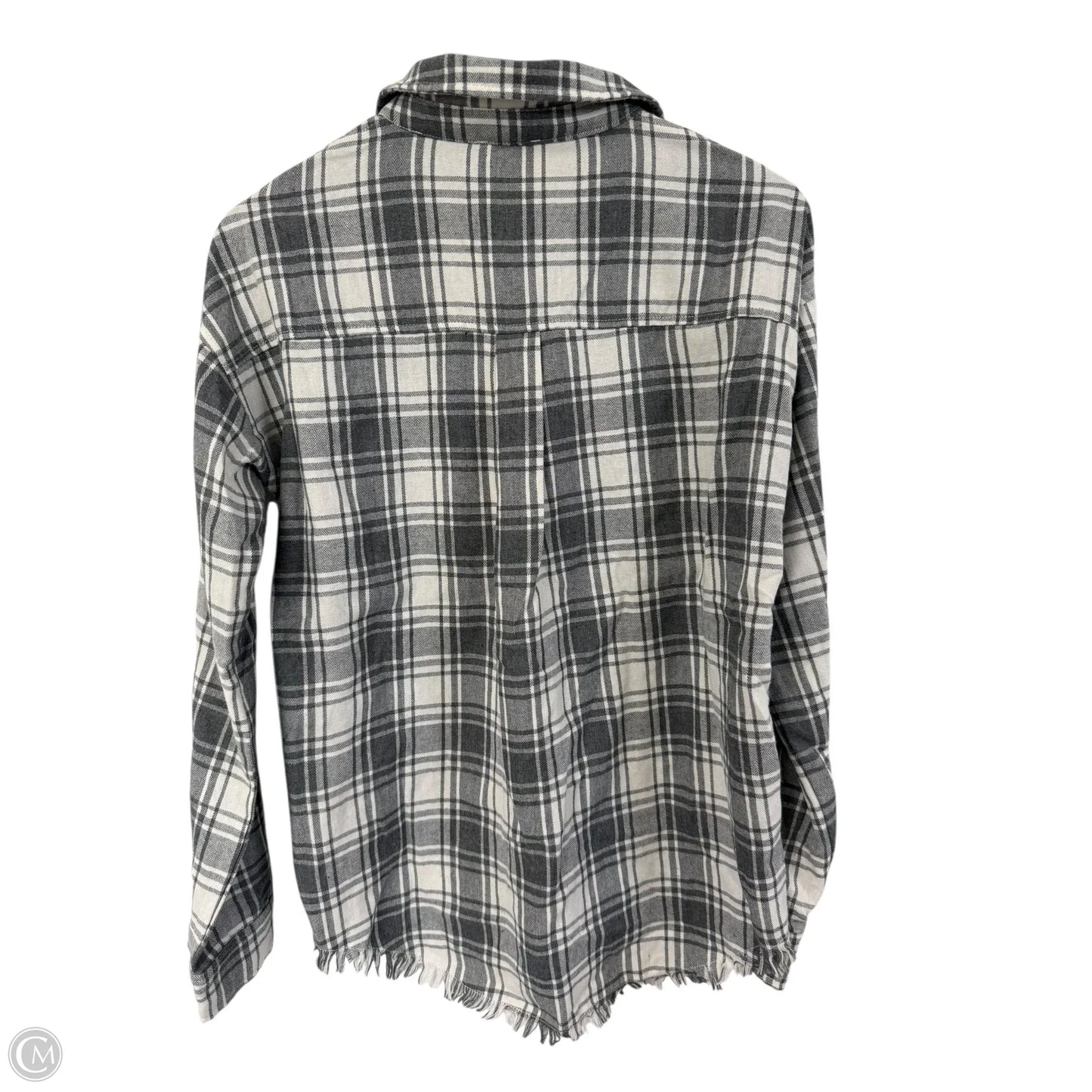 Blouse Long Sleeve By Hem & Thread In Grey, Size: S