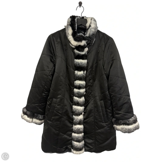 Coat Faux Fur & Sherpa By Dennis Basso Qvc In Black, Size: Xs