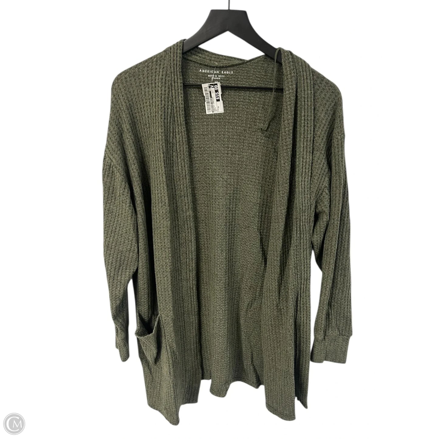 Sweater Cardigan By American Eagle In Green, Size: Xs