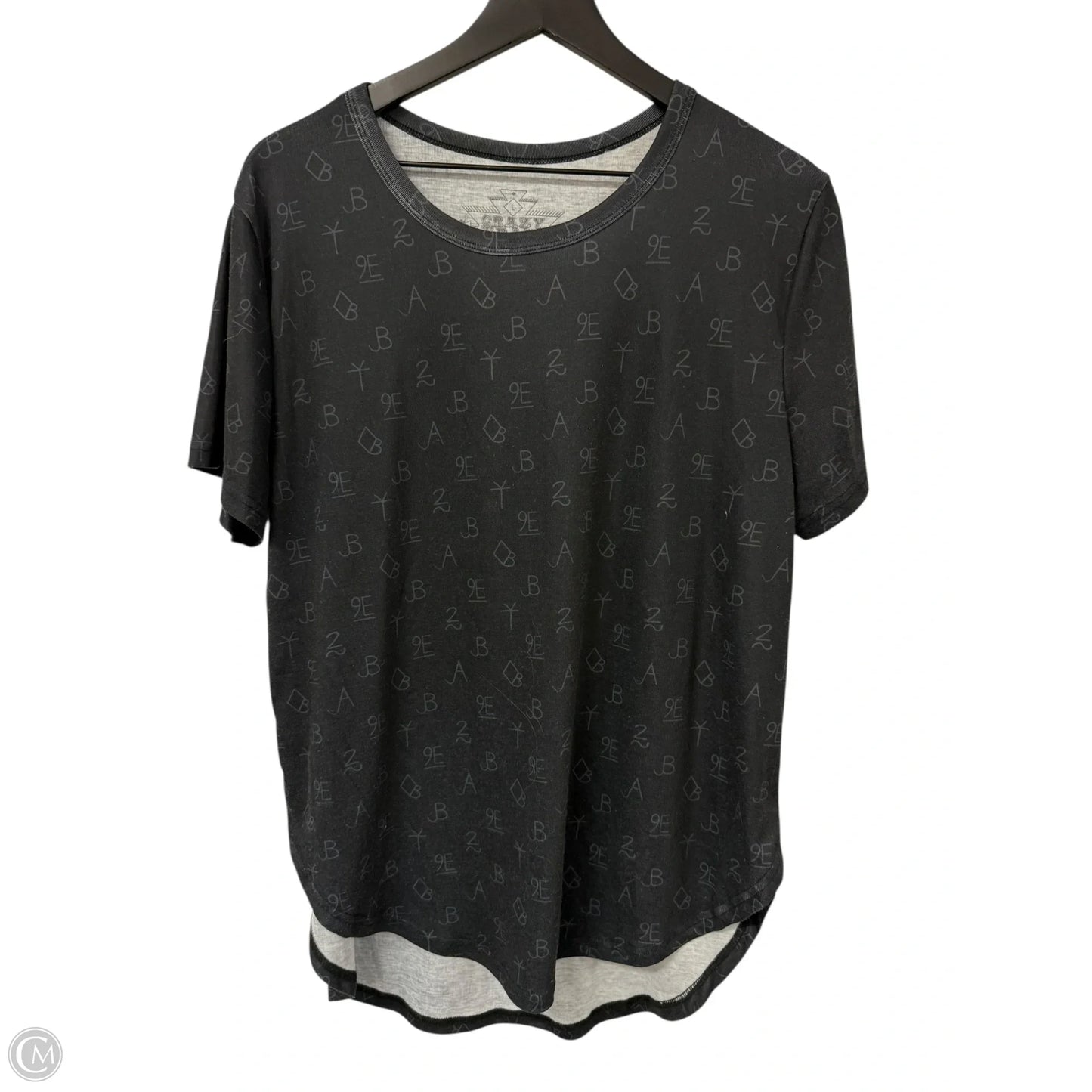 Top Short Sleeve By Crazy Train In Black, Size: L