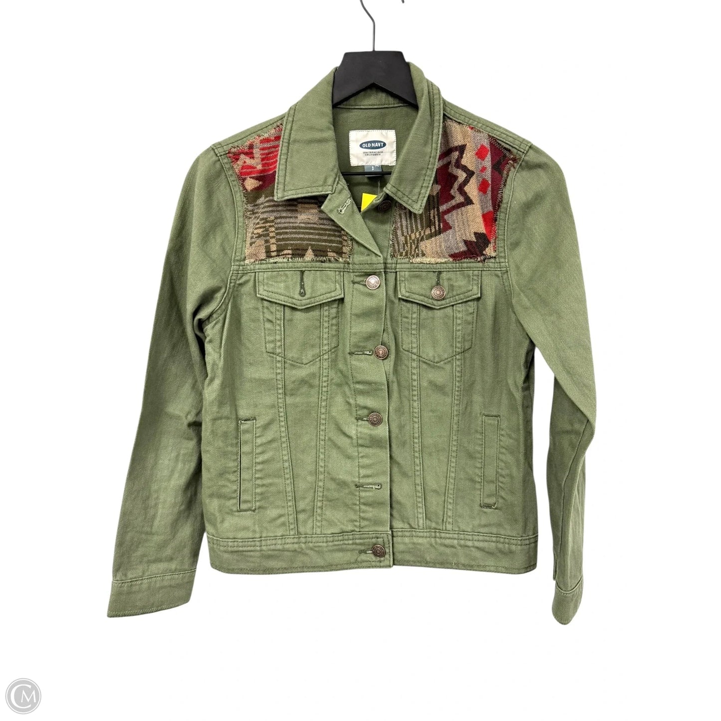 Jacket Denim By Old Navy In Green Denim, Size: S