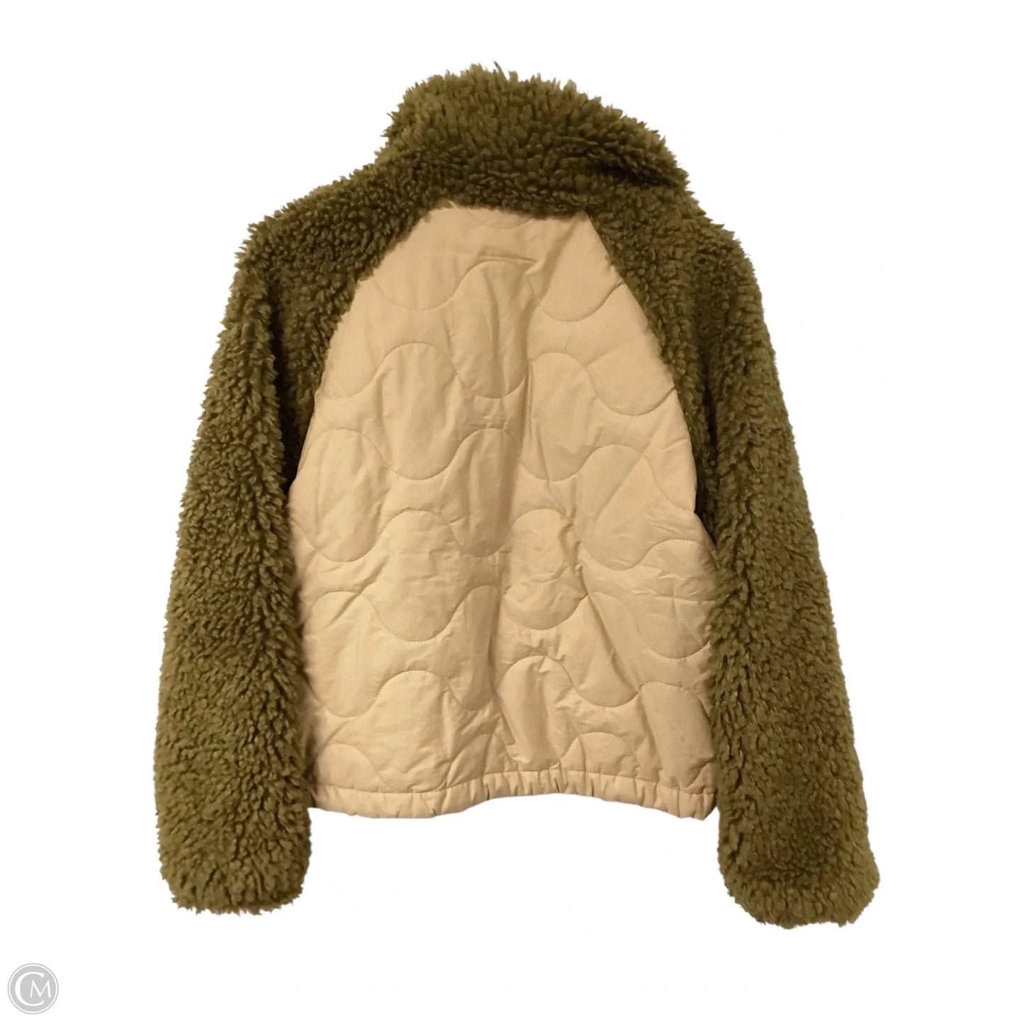 Jacket Faux Fur & Sherpa By Universal Thread In Green & Tan, Size: M