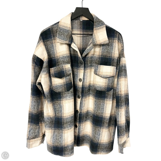 Jacket Shirt By Cme In Blue & Tan, Size: Xl