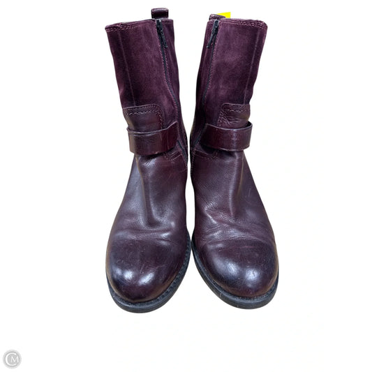 Boots Ankle Heels By Clarks In Purple, Size: 8