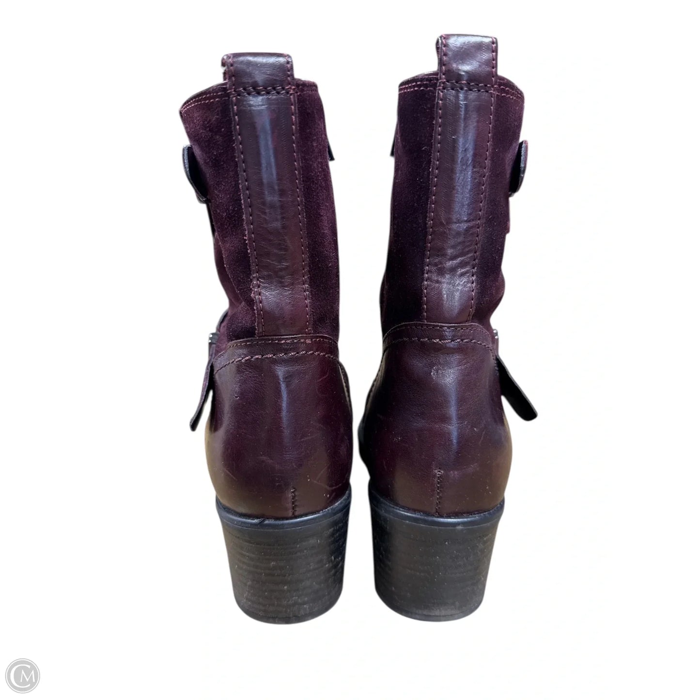 Boots Ankle Heels By Clarks In Purple, Size: 8