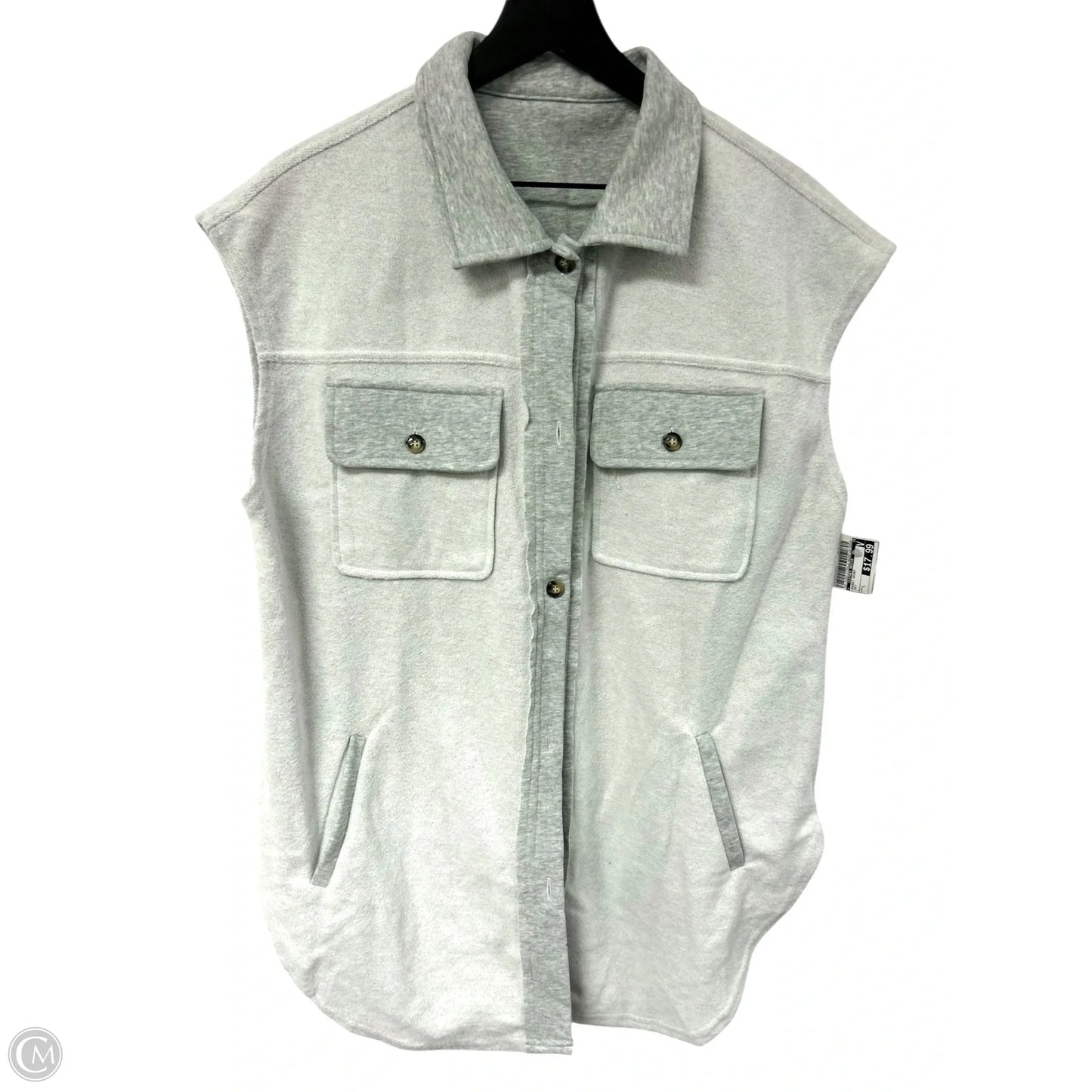 Jacket Shirt By Clothes Mentor In Grey, Size: L