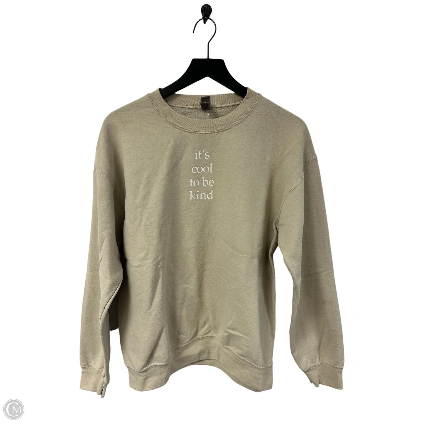 Sweatshirt Crewneck By Gildan In Tan, Size: M