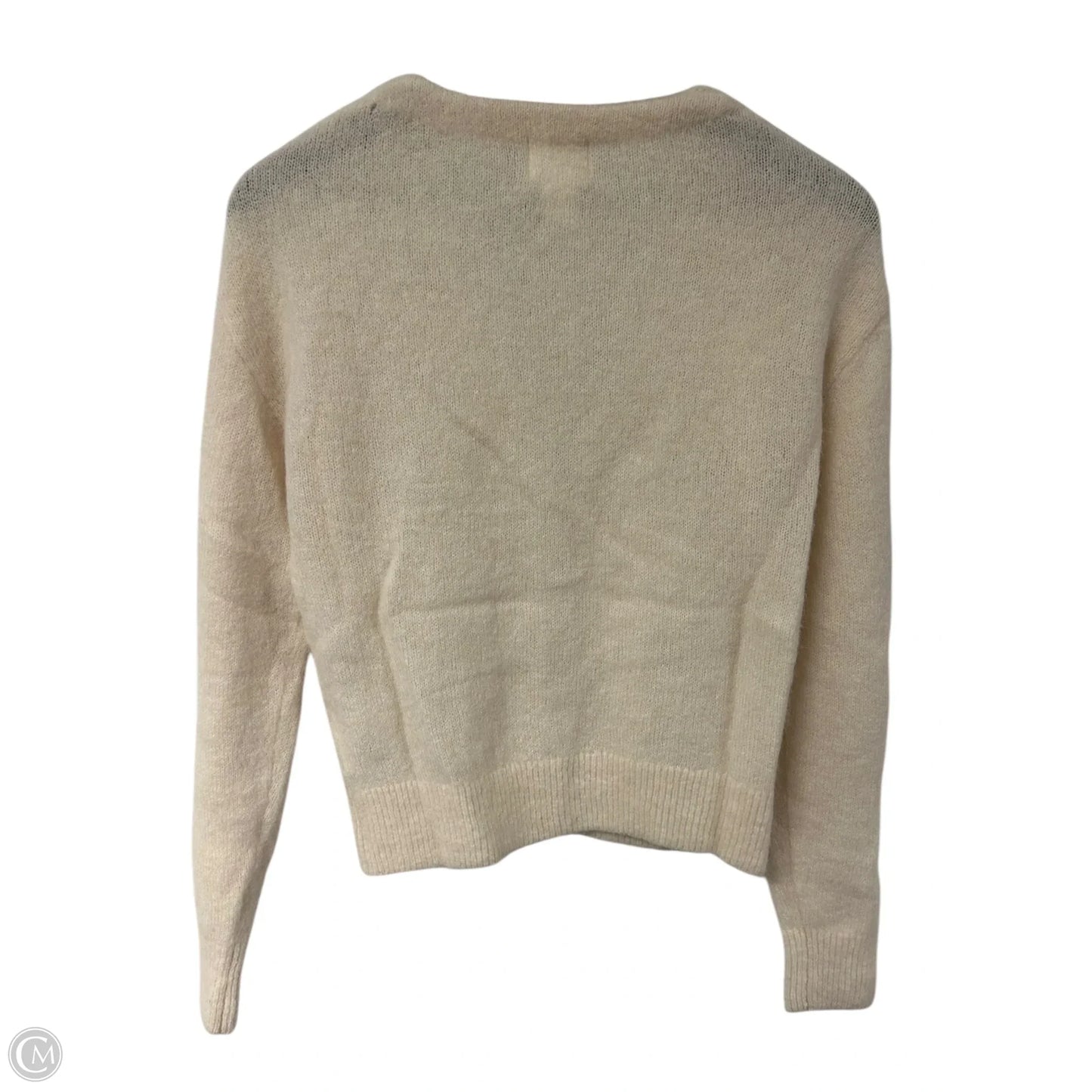 Sweater Cardigan By H&m In Cream, Size: S