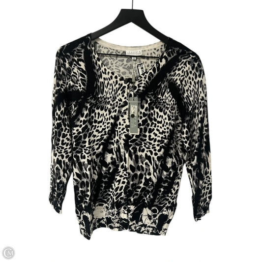 Cardigan By Joseph A. In Black & Grey, Size: M