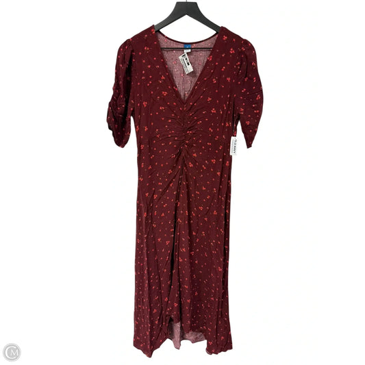 Dress Casual Midi By Old Navy In Red, Size: M