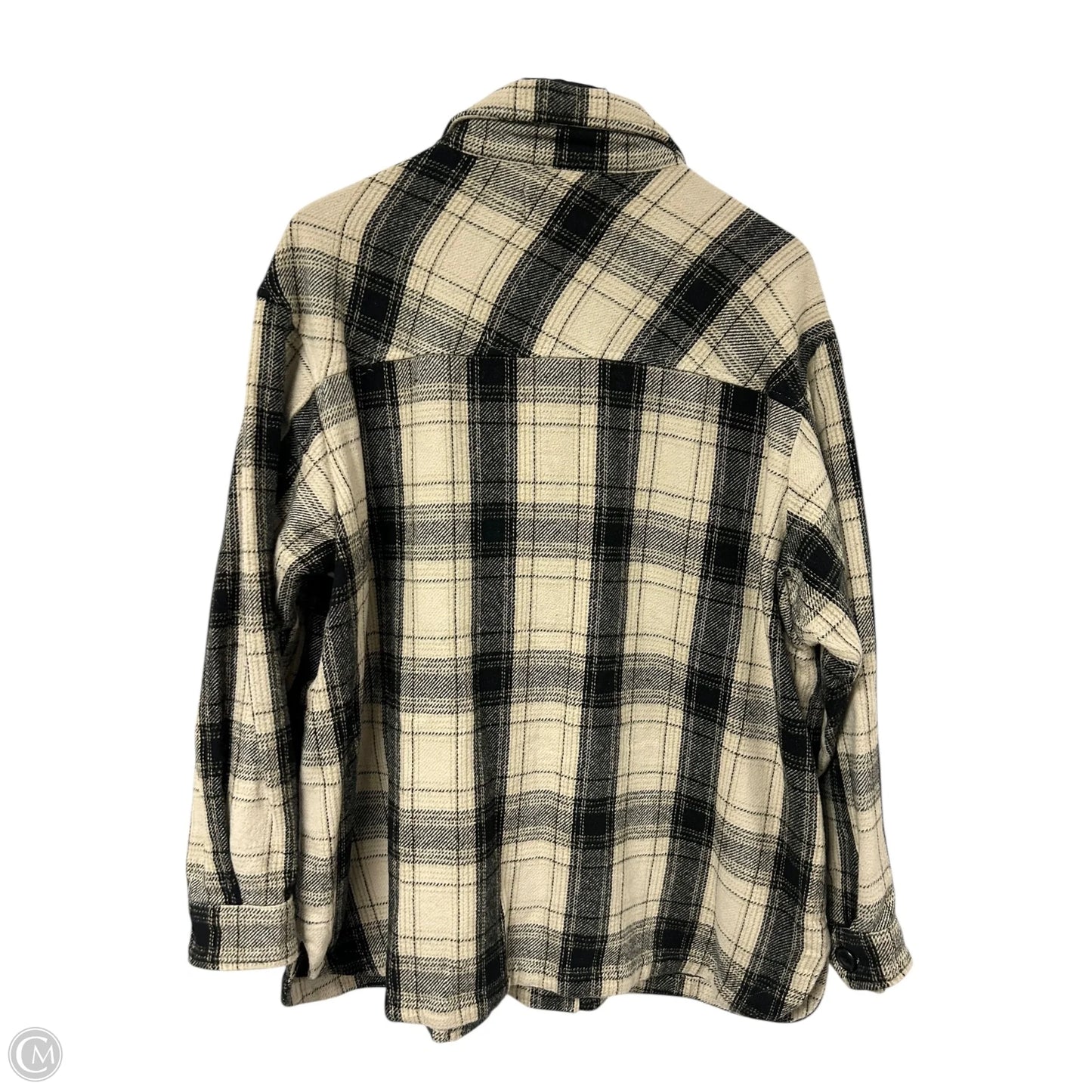 Jacket Shirt By Lucky Brand In Plaid Pattern, Size: L