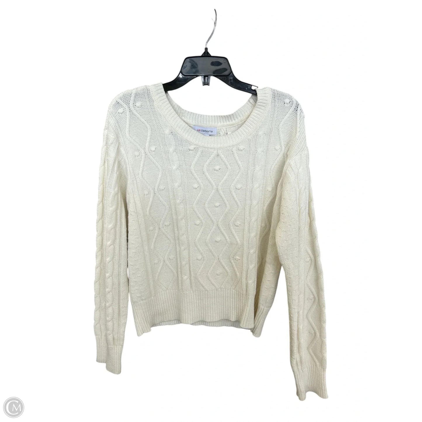 Sweater By Liz Claiborne In White, Size: L