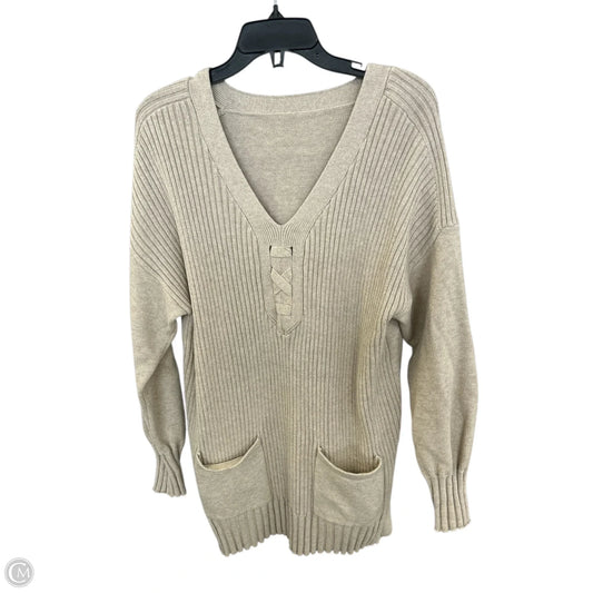 Sweater By Clothes Mentor In Tan, Size: M