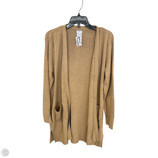 Sweater Cardigan By Chicos In Tan, Size: L