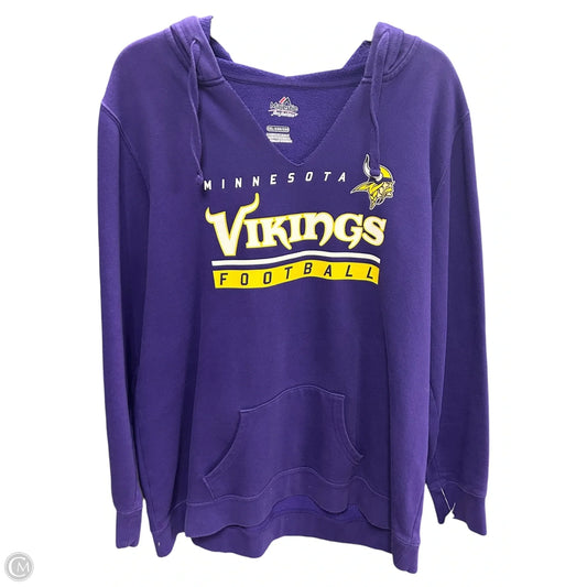 Sweatshirt Hoodie By Majestic In Purple, Size: Xxl