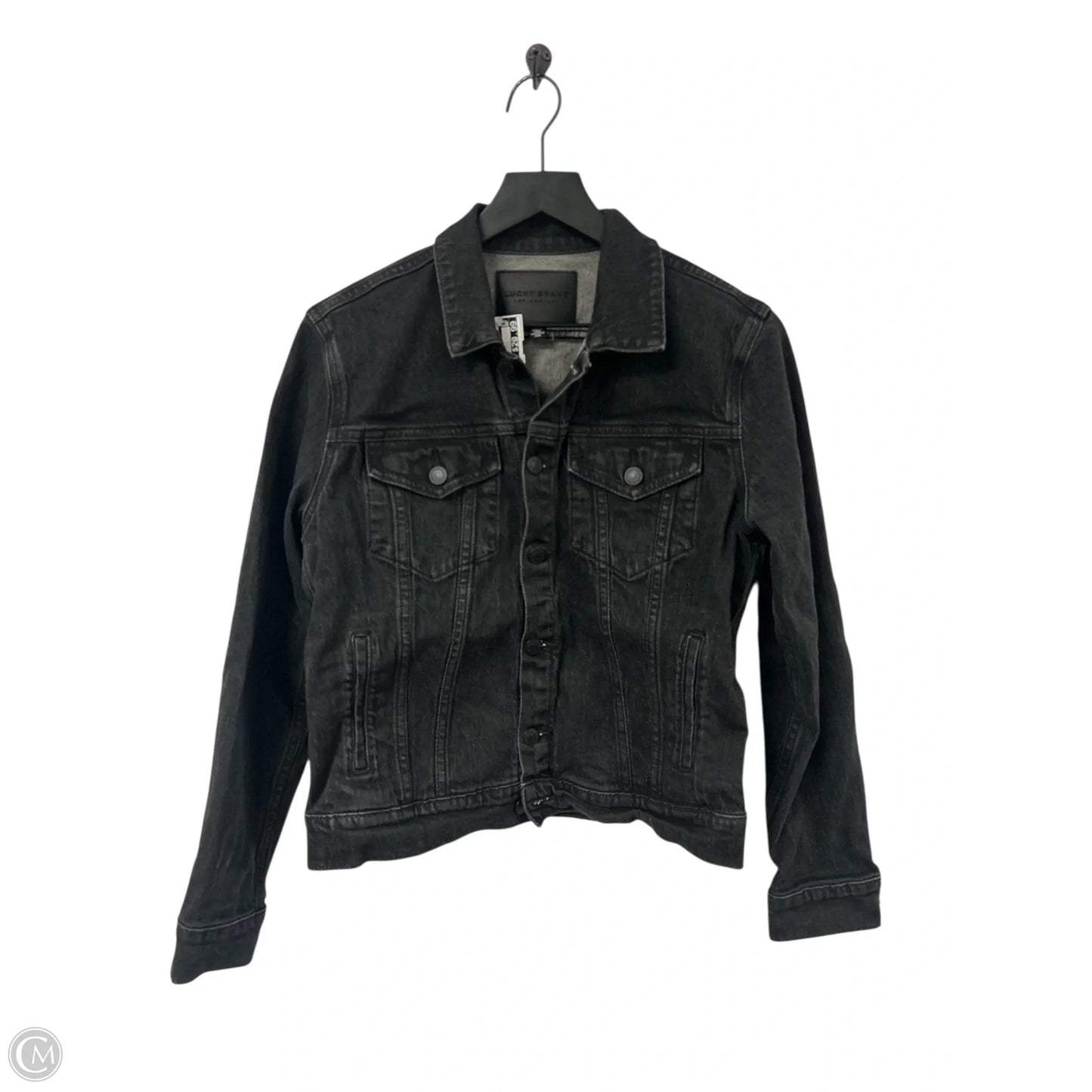 Jacket Denim By Lucky Brand In Black Denim, Size: M