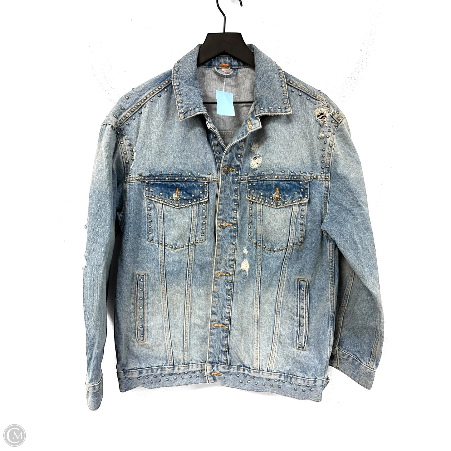 Jacket Denim By Free People In Blue Denim, Size: M
