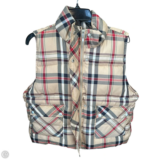 Vest Puffer & Quilted By The Nines In Plaid Pattern, Size: M