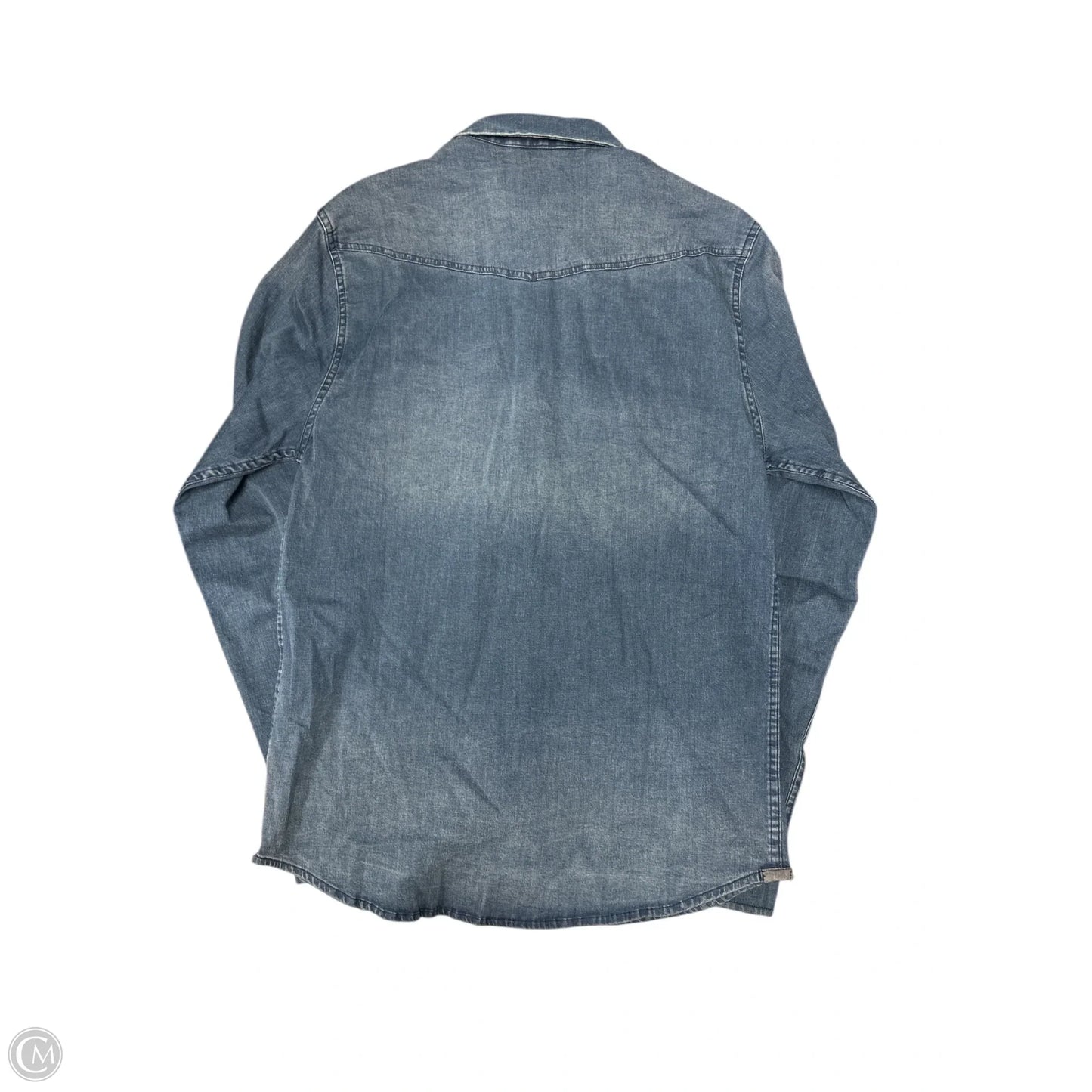 Blouse Long Sleeve By Cmc In Blue Denim, Size: M