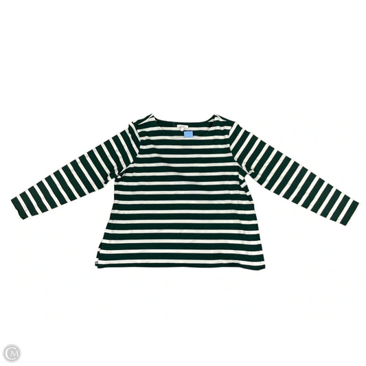 Top Long Sleeve By Maurices In Green & White, Size: L