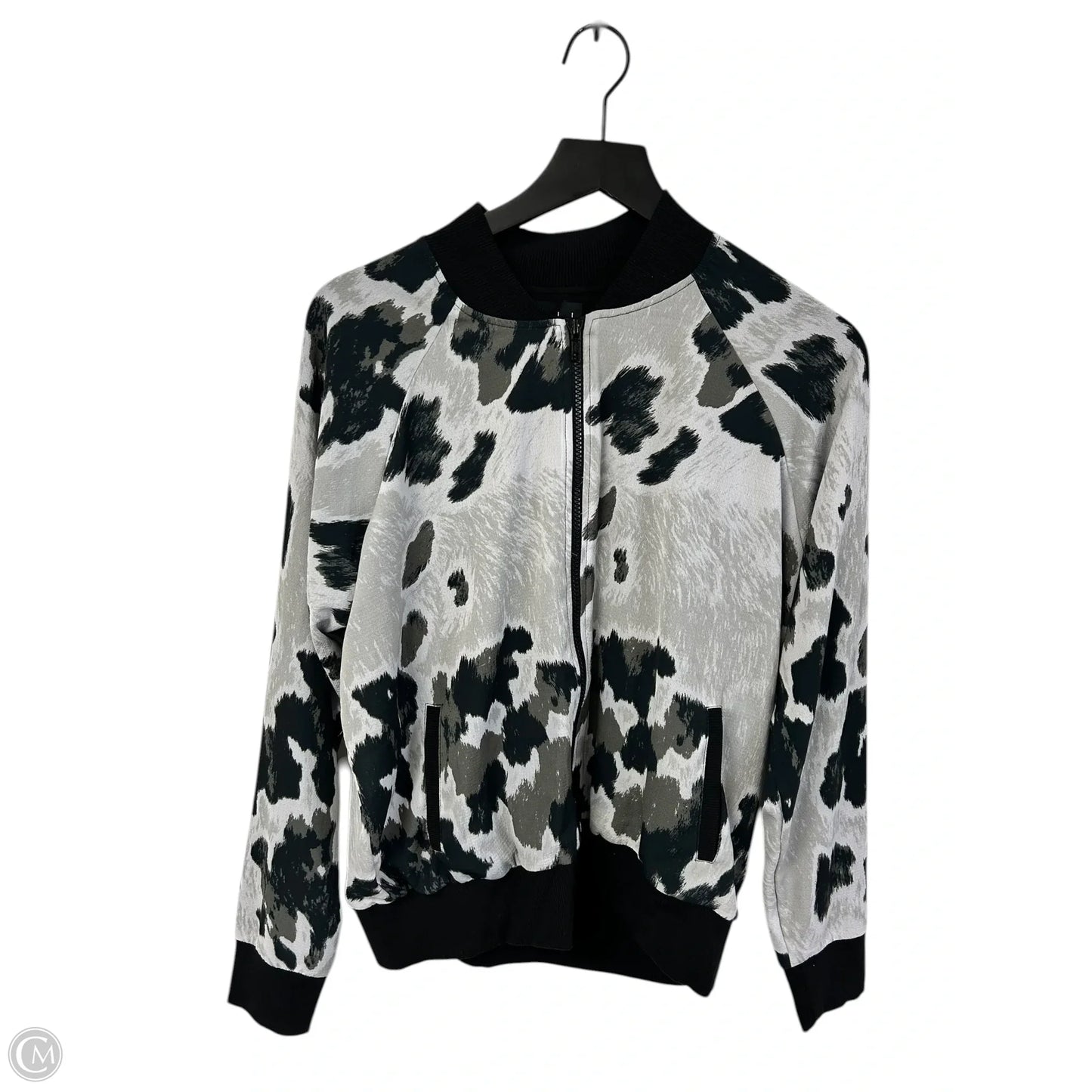 Jacket Shirt By Clothes Mentor In Black & Grey, Size: L