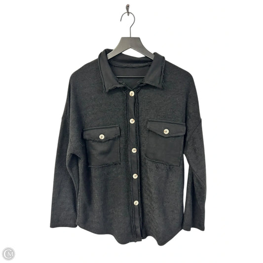 Jacket Shirt By Clothes Mentor In Black, Size: S