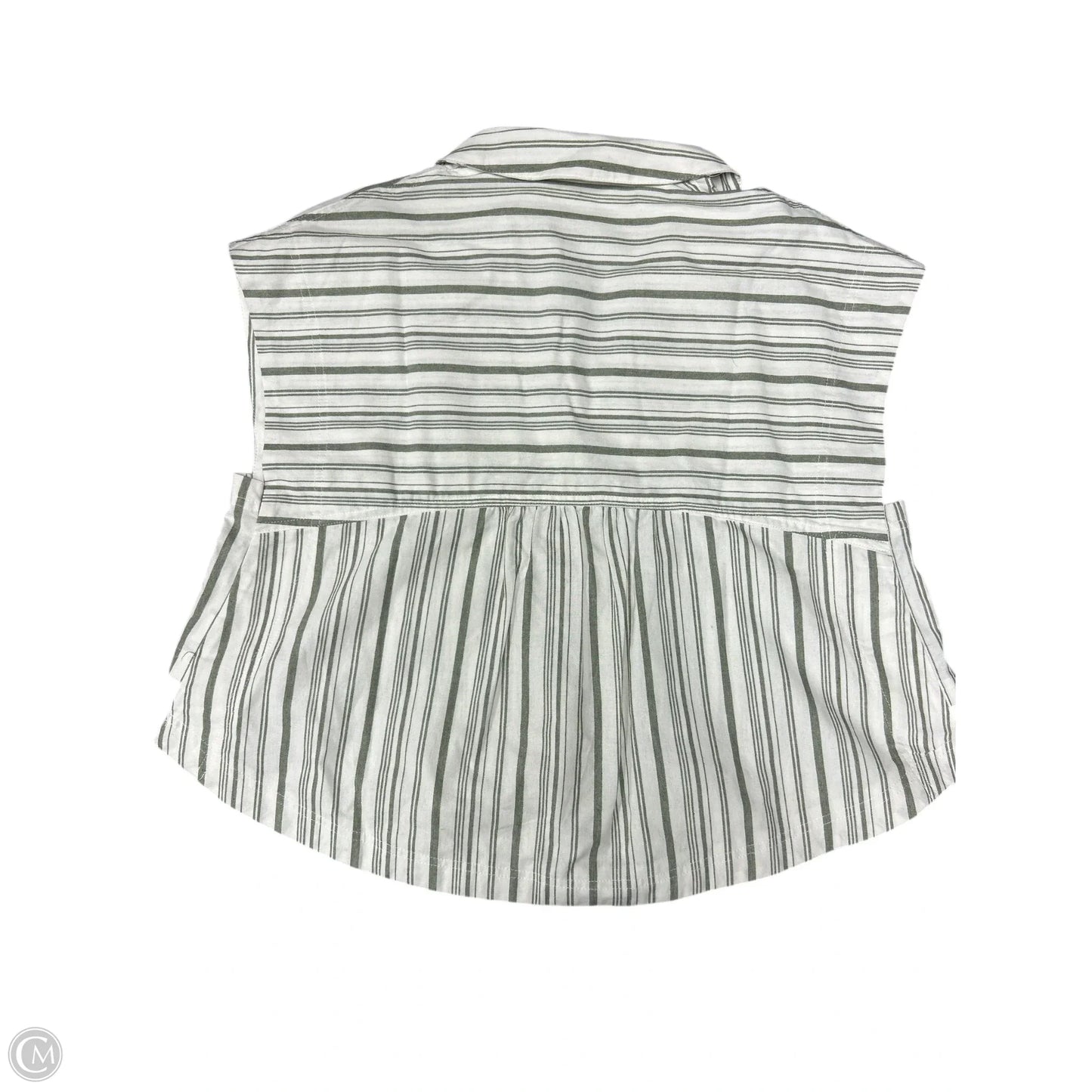 Blouse Short Sleeve By Blue B In Green & White, Size: M