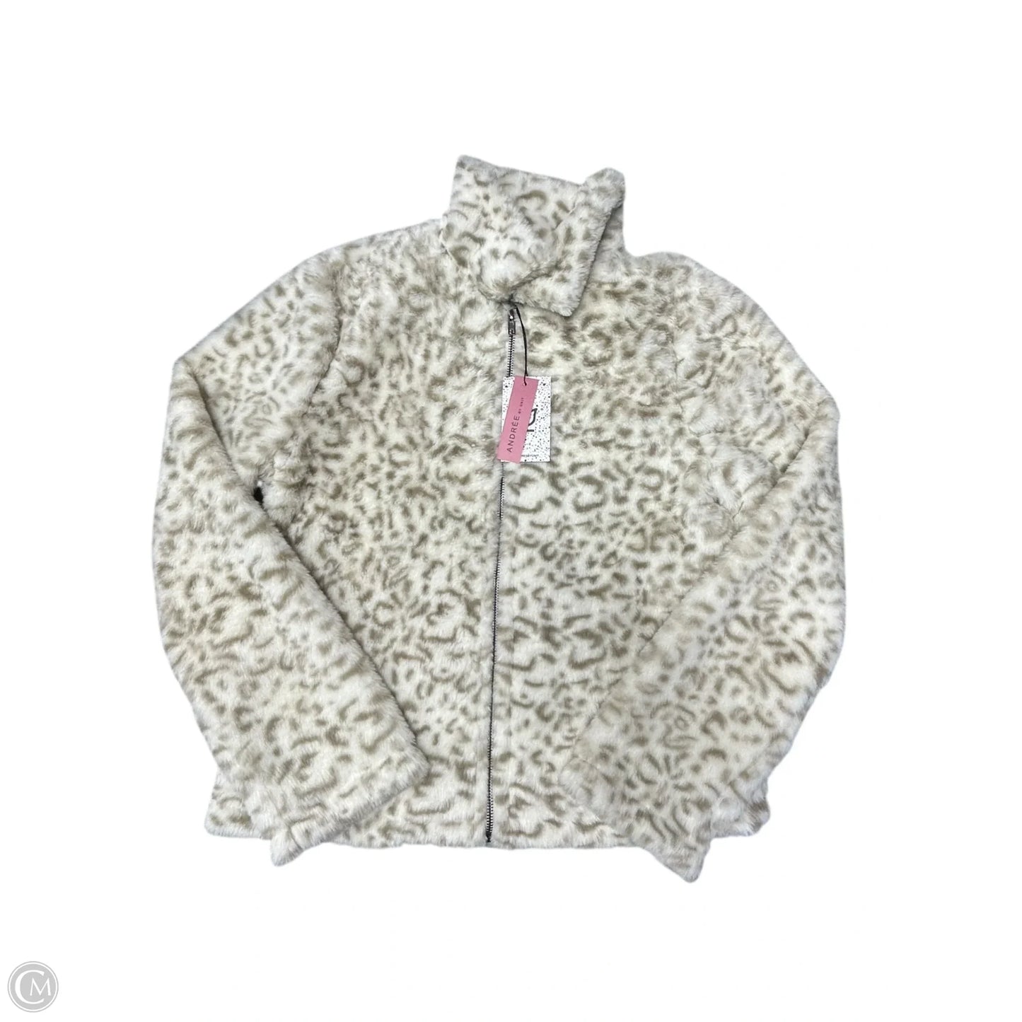 Jacket Faux Fur & Sherpa By Andree By Unit In Brown & Cream, Size: M