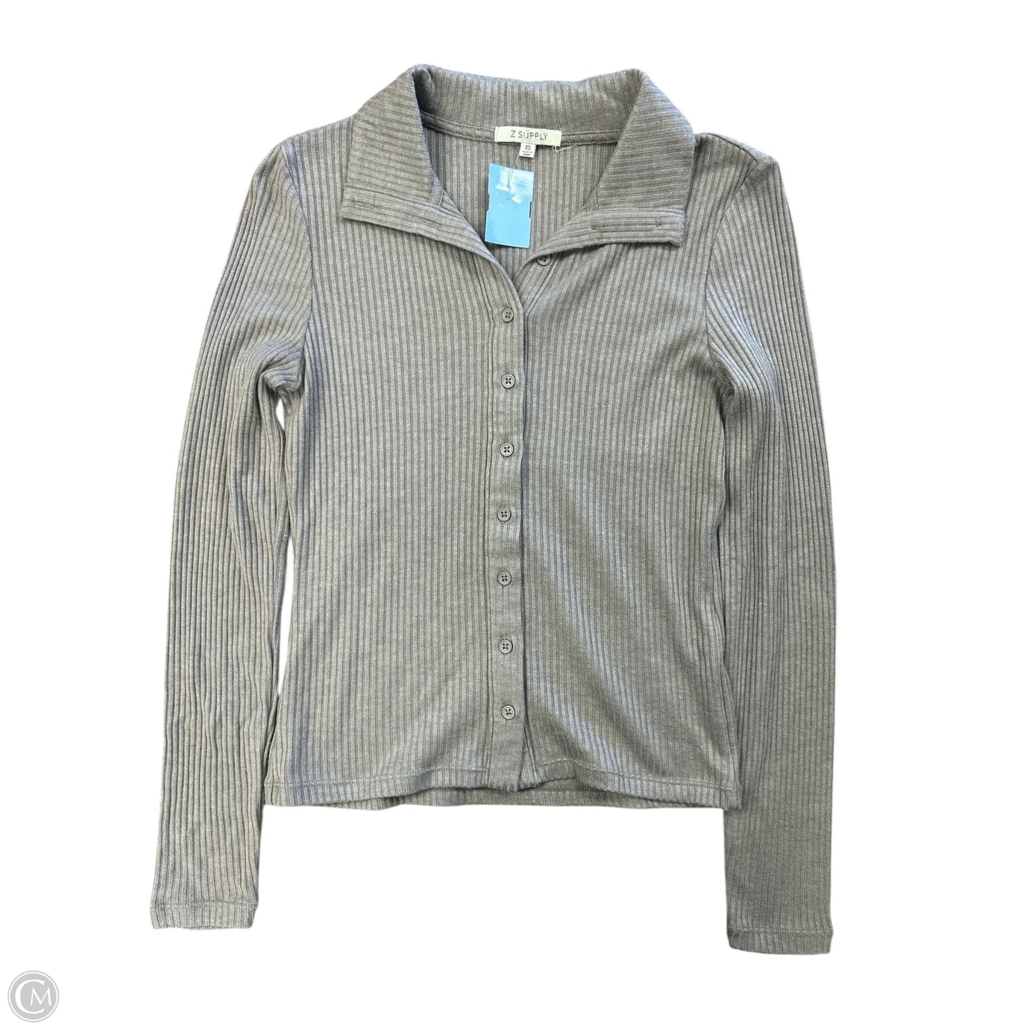 Blouse Long Sleeve By Z Supply In Grey, Size: Xs