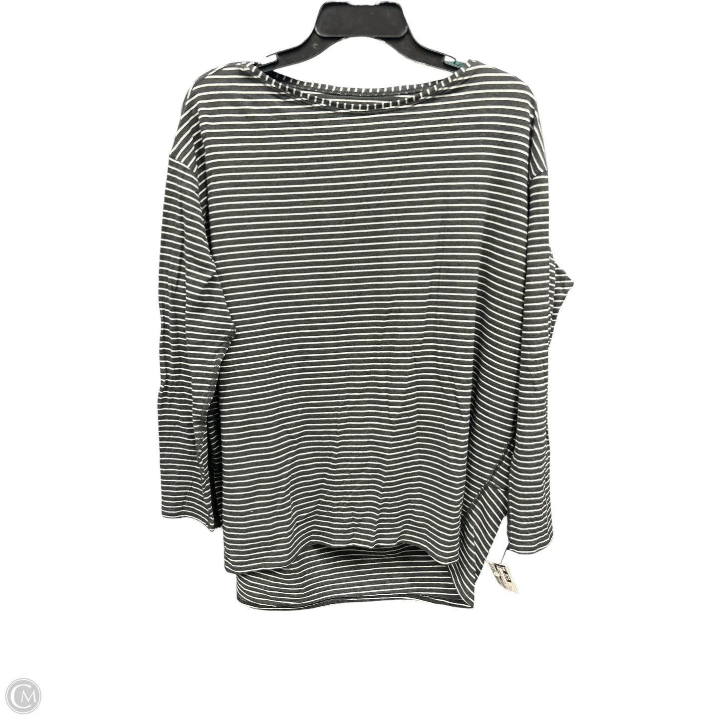 Athletic Top Long Sleeve Crewneck By Lululemon In Grey & White, Size: 12