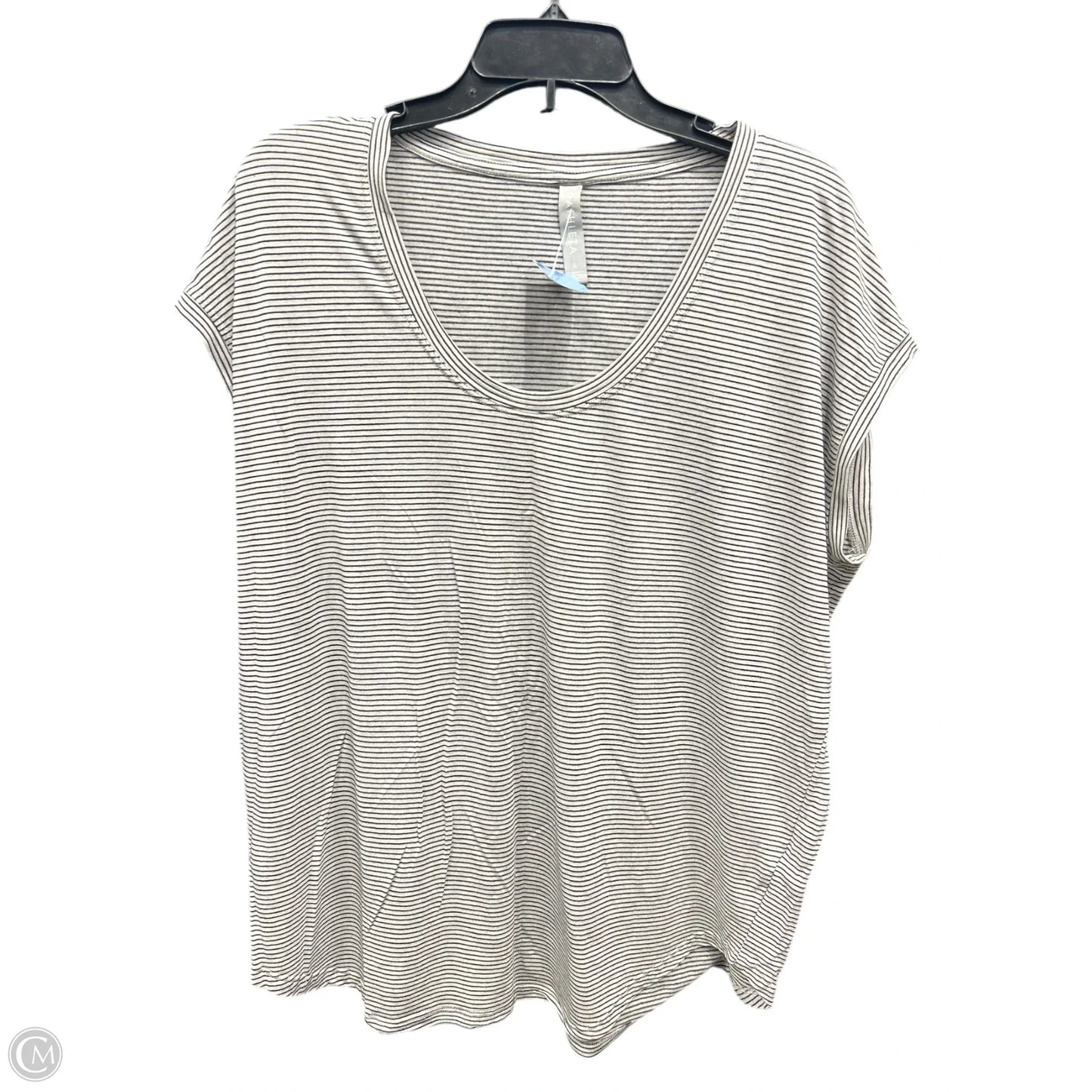 Athletic Top Short Sleeve By Athleta In Striped Pattern, Size: L