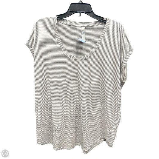 Athletic Top Short Sleeve By Athleta In Striped Pattern, Size: L
