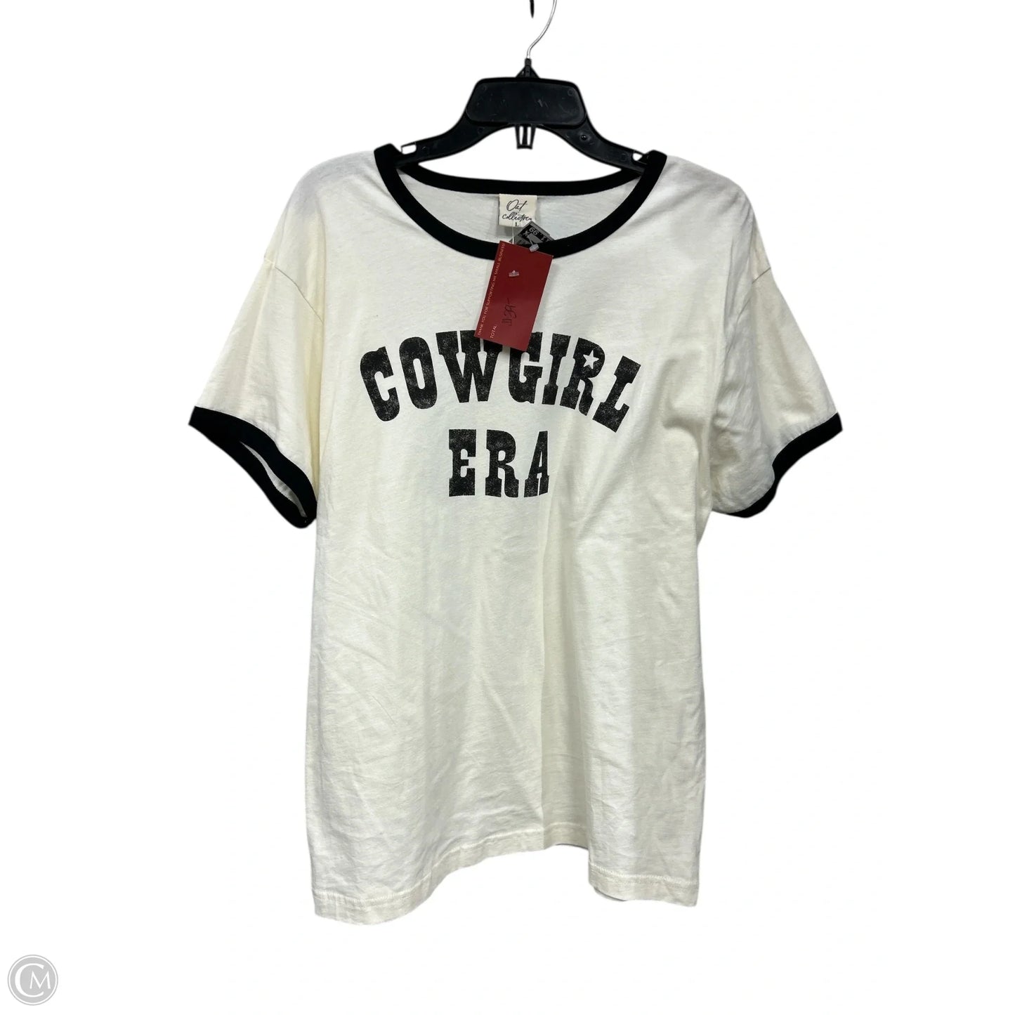 Top Short Sleeve By Oat In Cream, Size: L