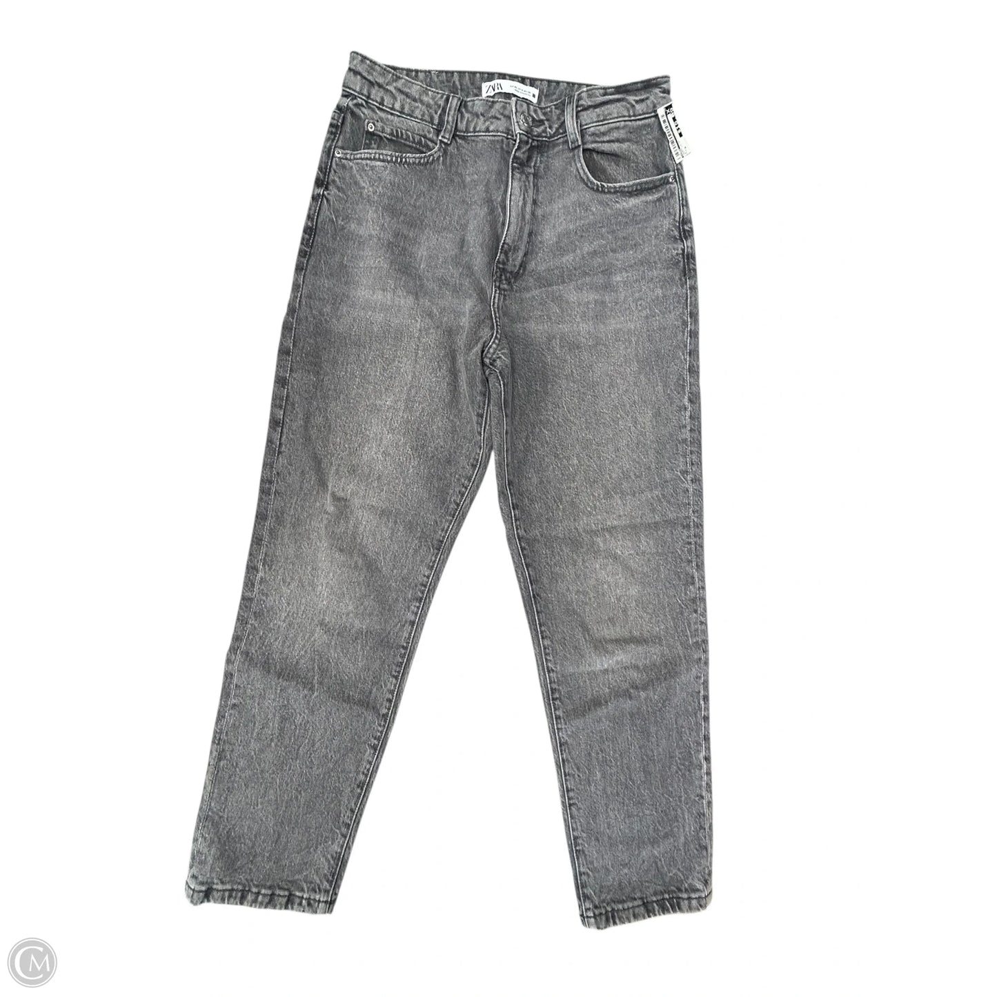 Jeans Straight By Zara In Grey Denim, Size: 8