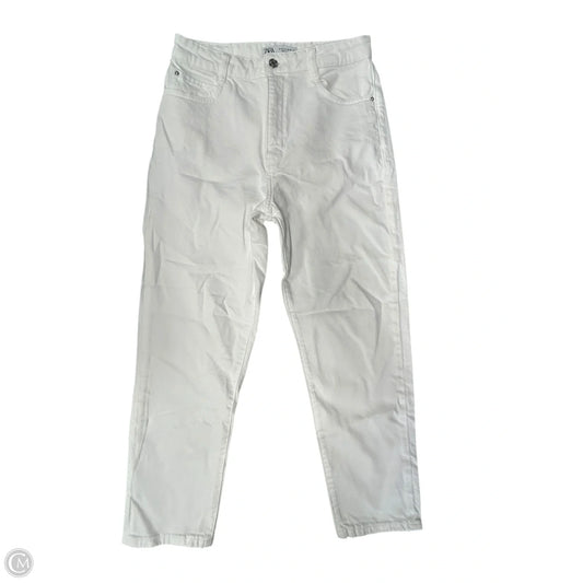 Jeans Straight By Zara In White Denim, Size: 8