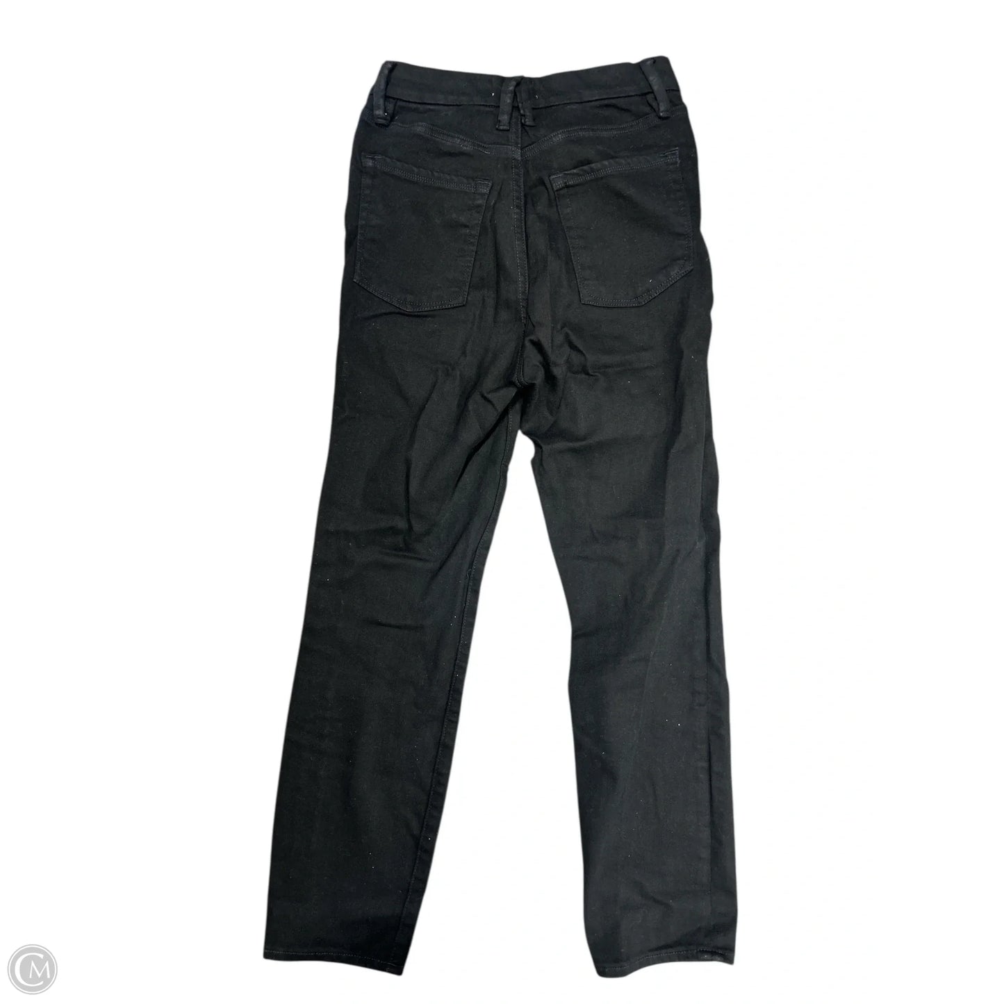Jeans Straight By Good American In Black Denim, Size: 6