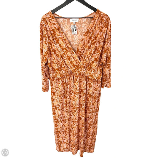 Dress Casual Midi By Gilli In Orange, Size: 2x