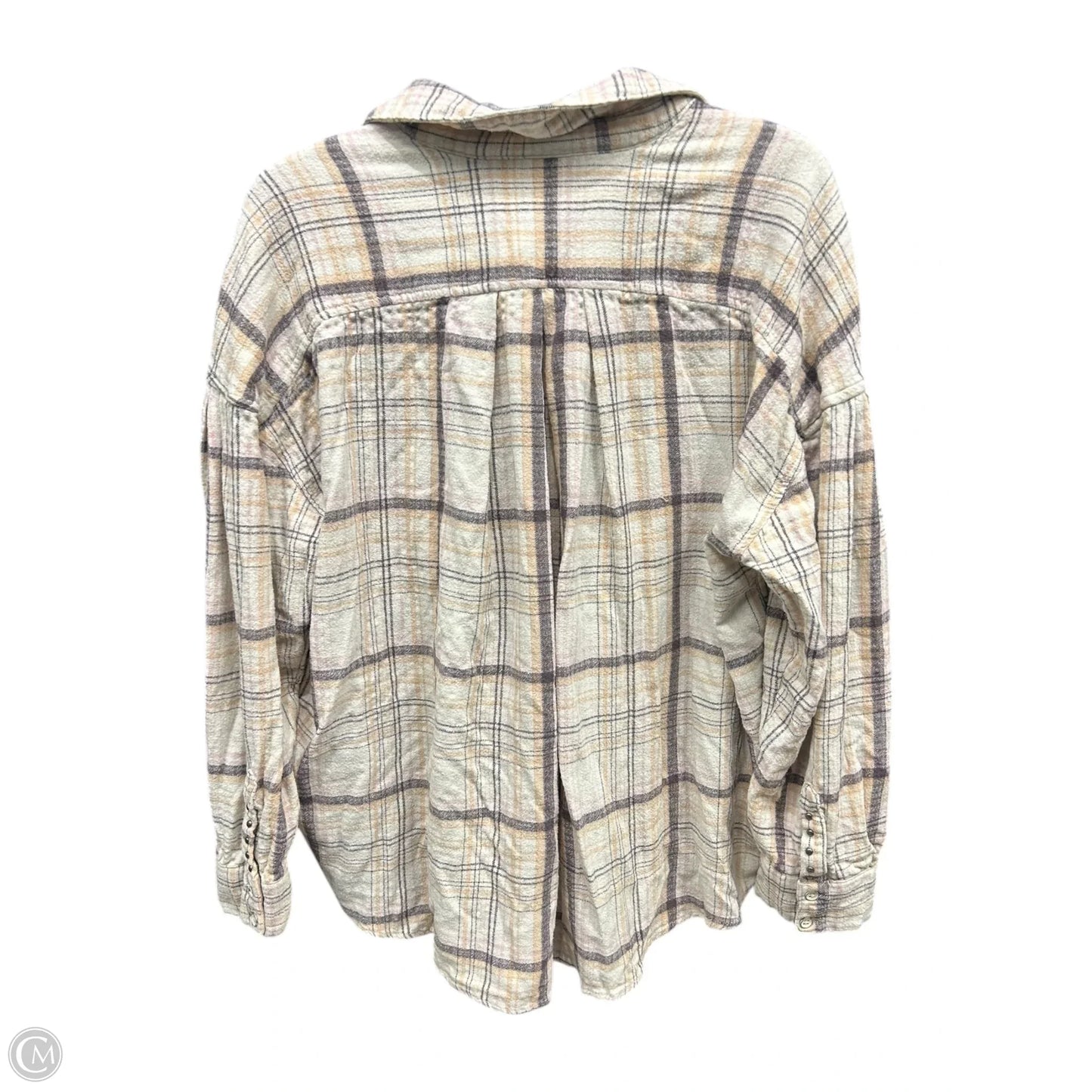 Blouse Long Sleeve By We The Free In Plaid Pattern, Size: S