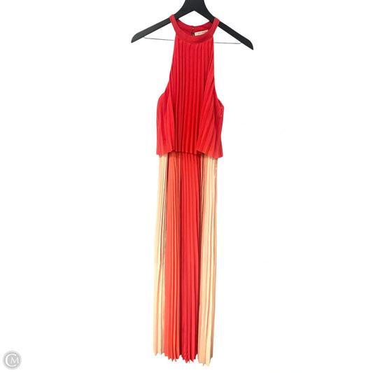 Dress Casual Midi By Skies Are Blue In Orange & Red, Size: S