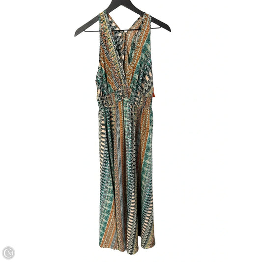 Dress Casual Midi By Shein In Green & White, Size: Xl